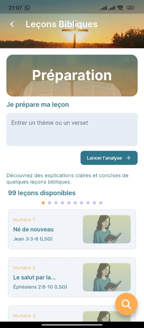 Leçons bibliques dans Go Sermon